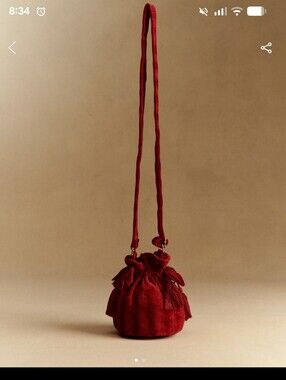 Sezane Crossbody Pouch Bag Corduroy Velvet